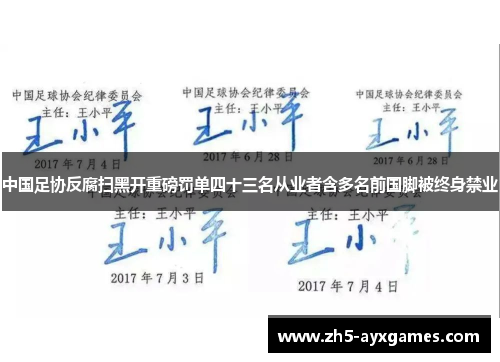中国足协反腐扫黑开重磅罚单四十三名从业者含多名前国脚被终身禁业 中国足协反腐扫黑开重磅罚单四十三名从业者含多名前国脚被终身禁业